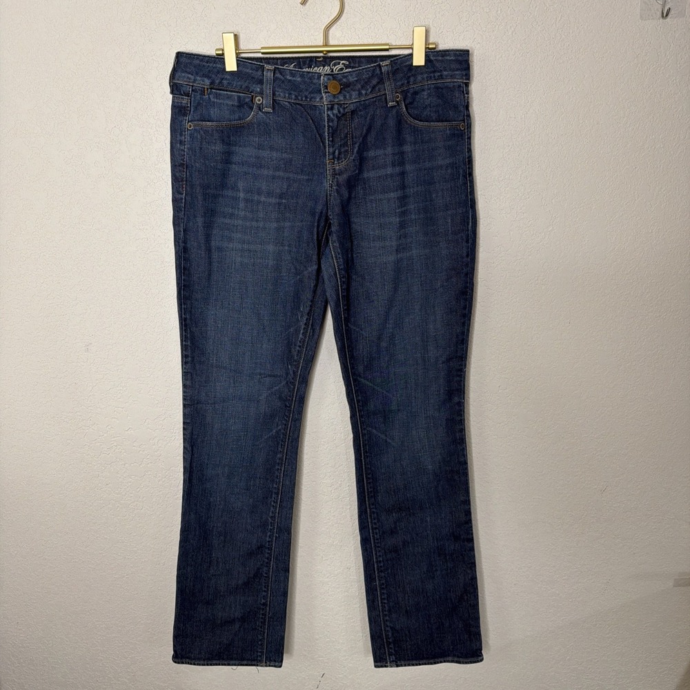 American Eagle '77 Straight Jeans Womens 10 Reg Mid Rise  Retro Stretch Everyday